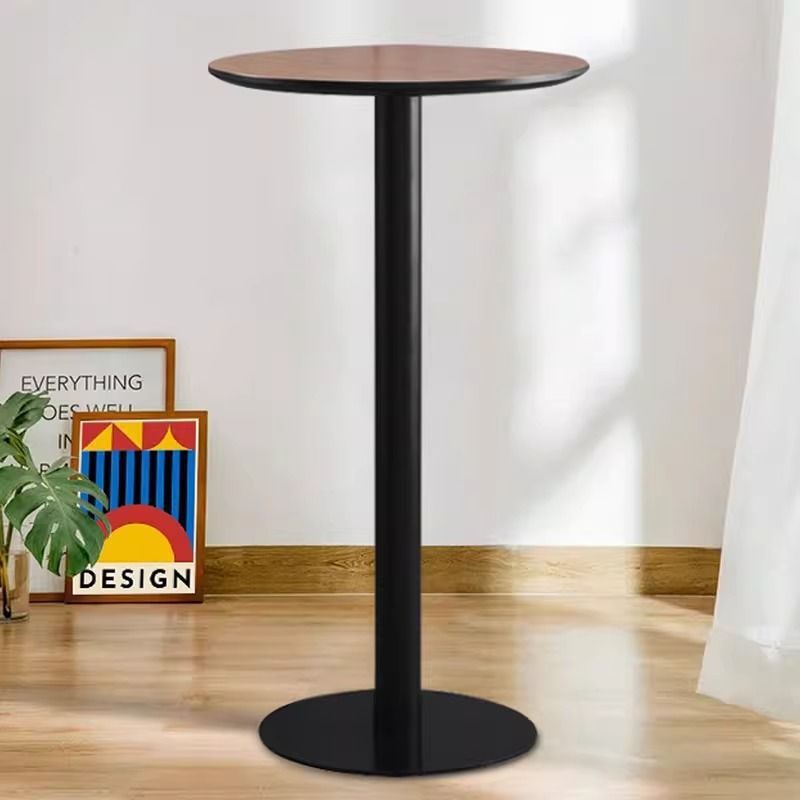 Minimalist Cylinder Wood Metal End Table