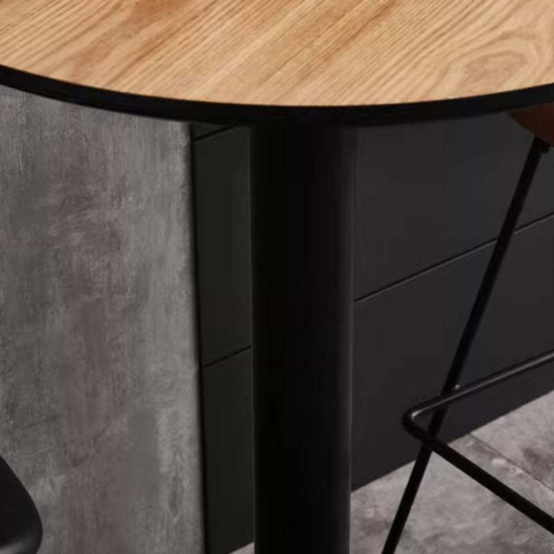 Minimalist Cylinder Wood Metal End Table