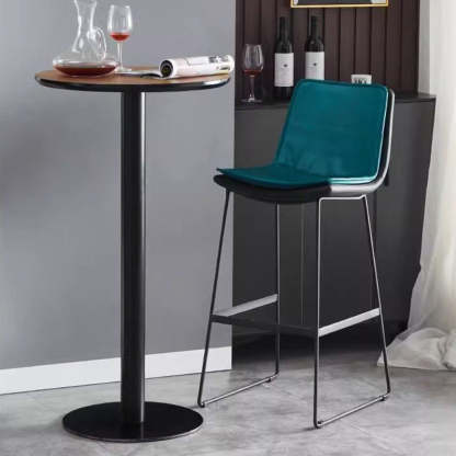Minimalist Cylinder Wood Metal End Table