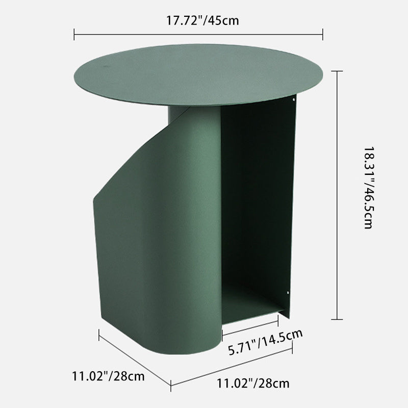 Scandinavian Open-Curve Iron End Table — Orange
