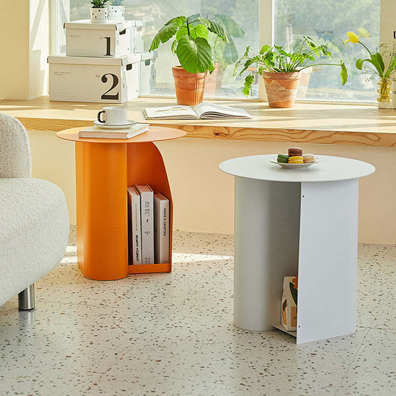 Scandinavian Open-Curve Iron End Table — Black