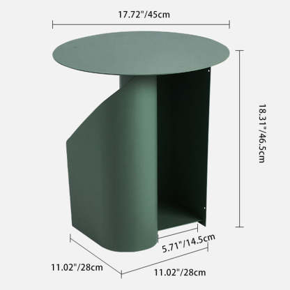 Scandinavian Open-Curve Iron End Table — Orange