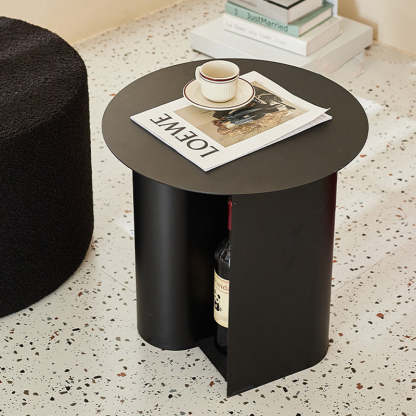 Scandinavian Open-Curve Iron End Table