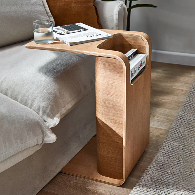 Scandinavian Void Wood End Table — Walnut Color