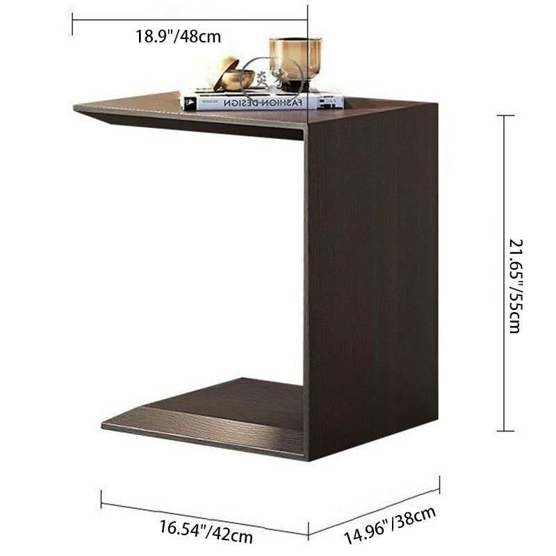 Vintage Rectangular Ash Wood End Table