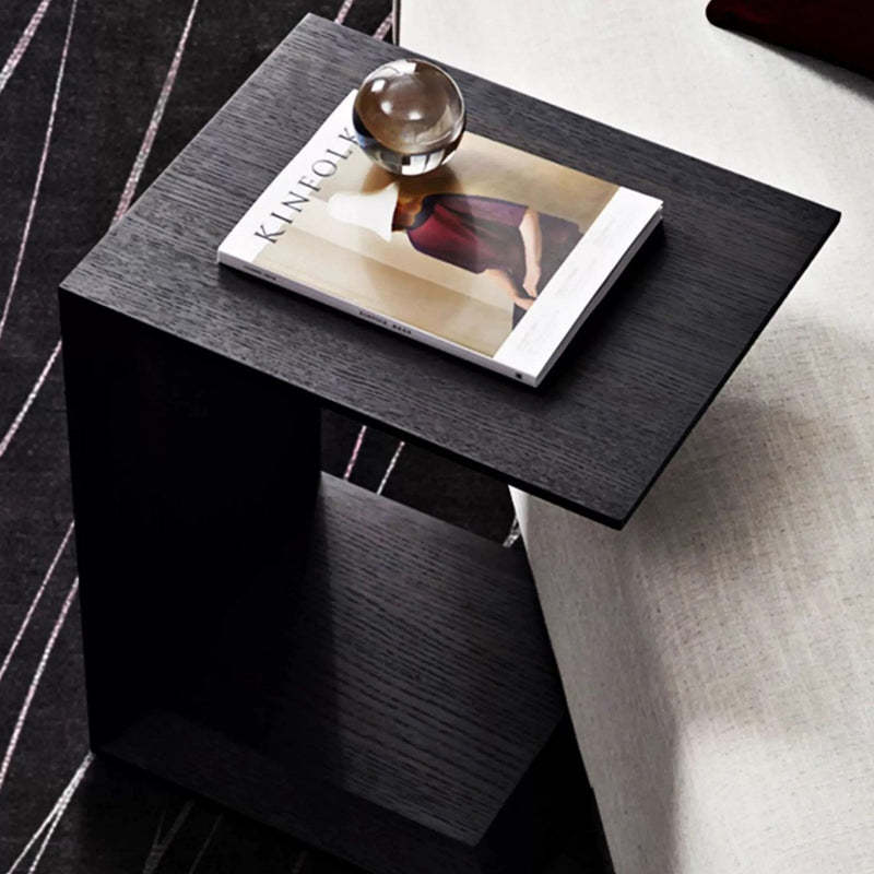 Vintage Rectangular Ash Wood End Table