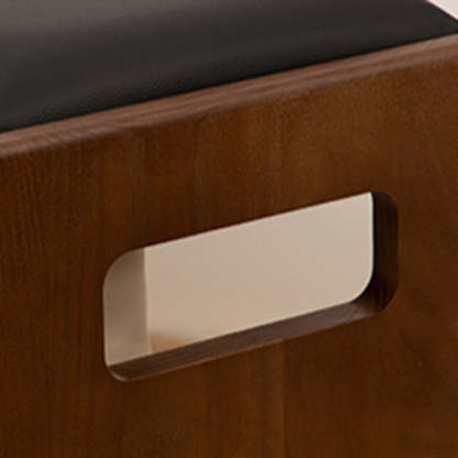 Minimalist Leather Pine Rubberwood 1-Shelf Shoe Storage