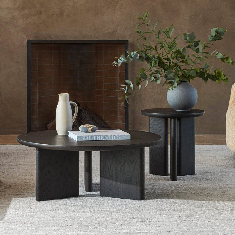Minimalist Round Solid Wood End Table