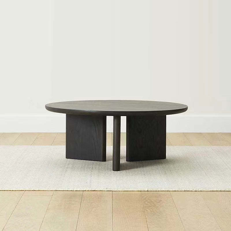 Minimalist Round Solid Wood End Table
