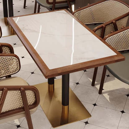 Minimalist Rock Solid Wood Dining Table for 4