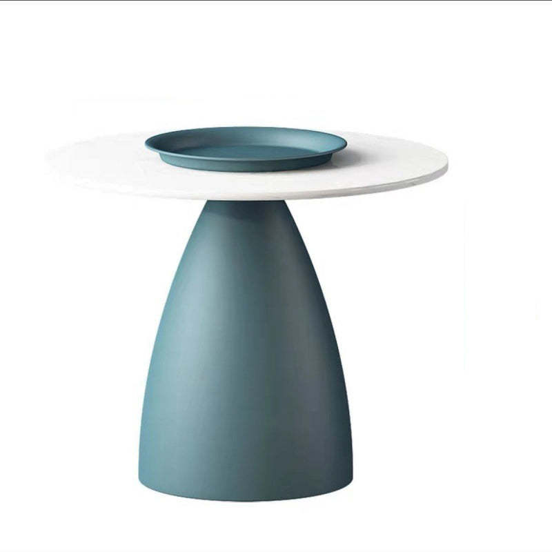 Scandinavian Conical Rock Slab Iron End Table