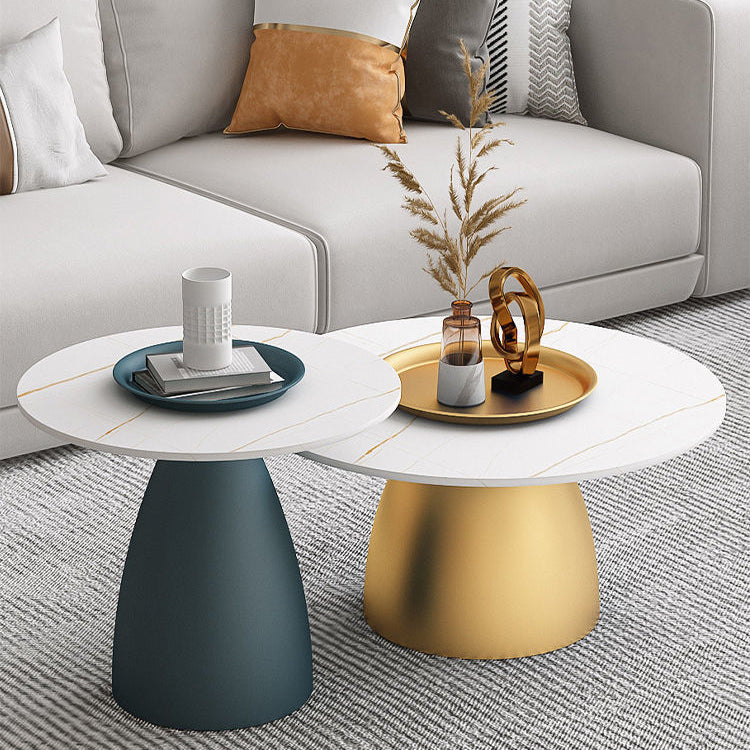 Scandinavian Conical Rock Slab Iron End Table