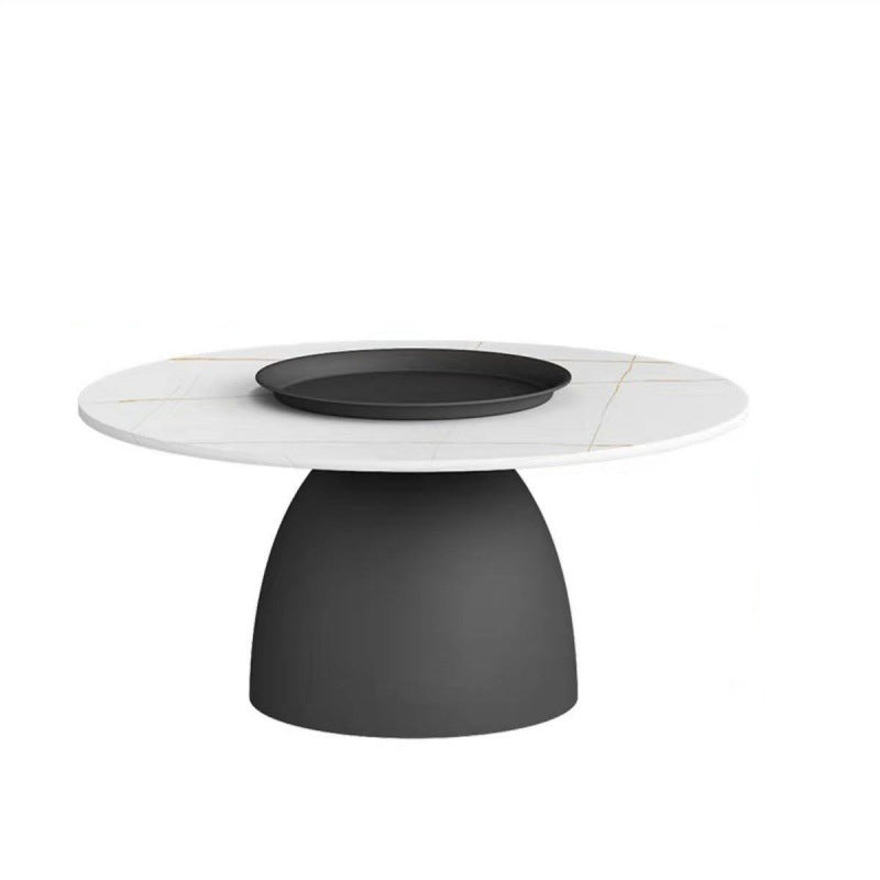 Scandinavian Conical Rock Slab Iron End Table
