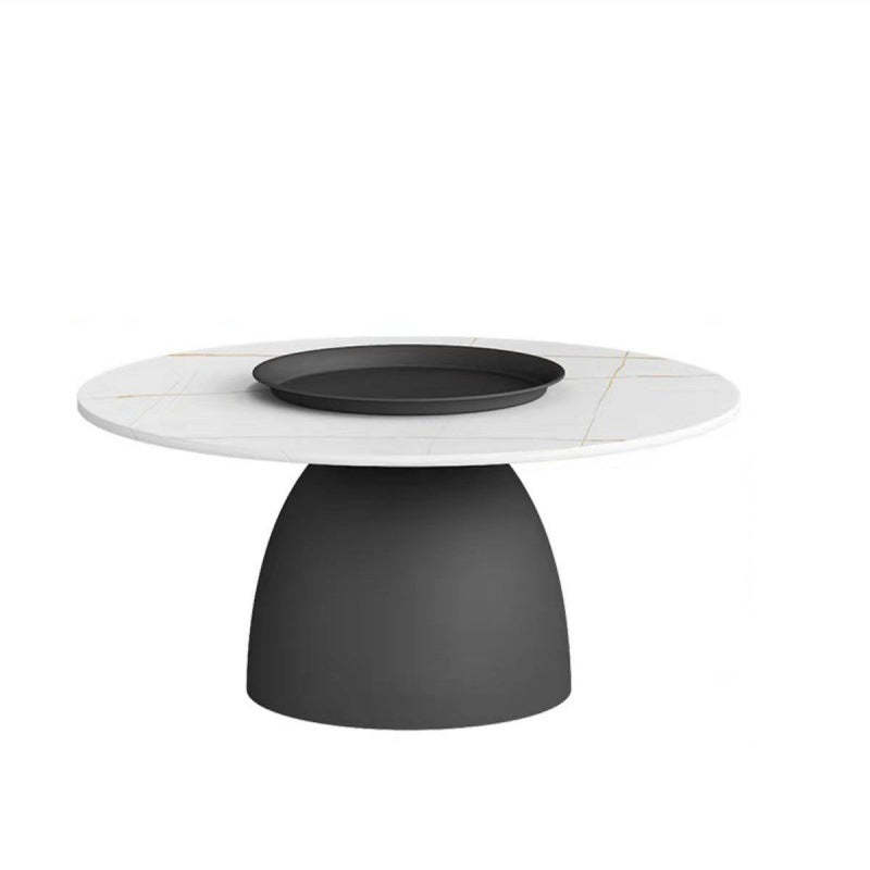 Scandinavian Conical Rock Slab Iron End Table