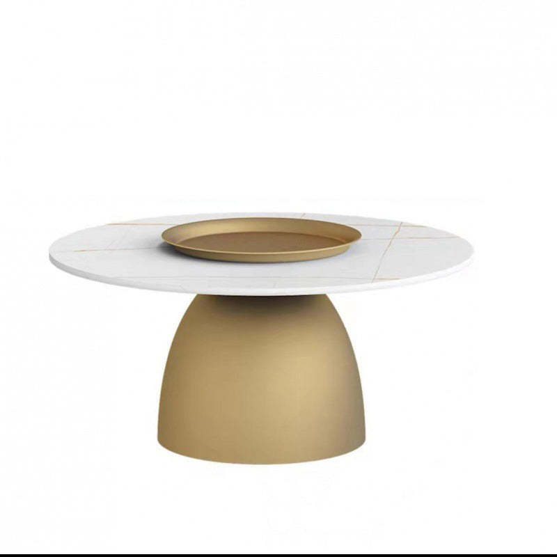 Scandinavian Conical Rock Slab Iron End Table