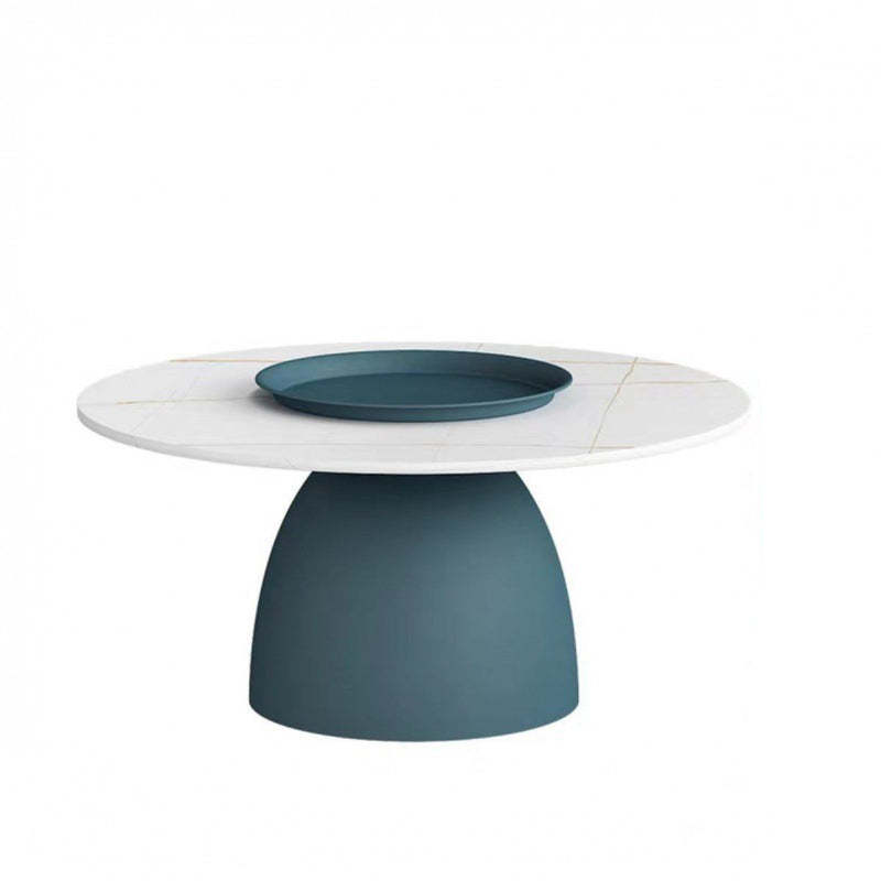 Scandinavian Conical Rock Slab Iron End Table