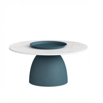 Scandinavian Conical Rock Slab Iron End Table