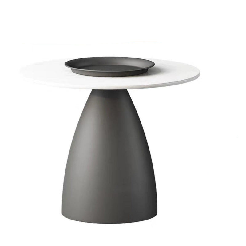 Scandinavian Conical Rock Slab Iron End Table
