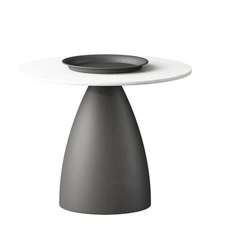 Scandinavian Conical Rock Slab Iron End Table