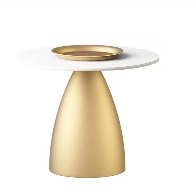 Scandinavian Conical Rock Slab Iron End Table