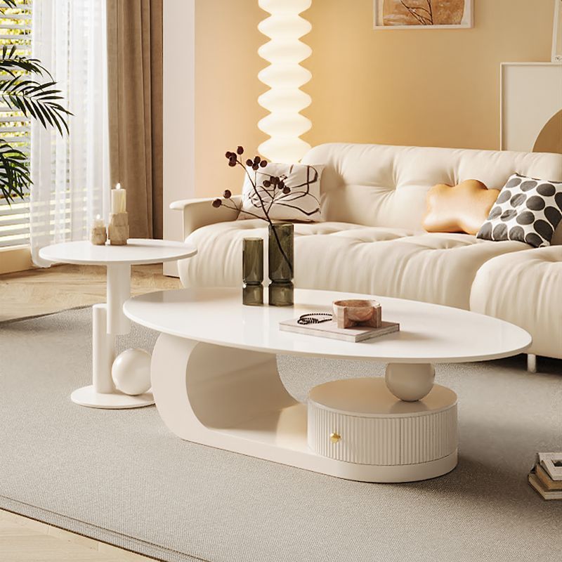 Nordic rock end cream iron end & side tables, Lighom