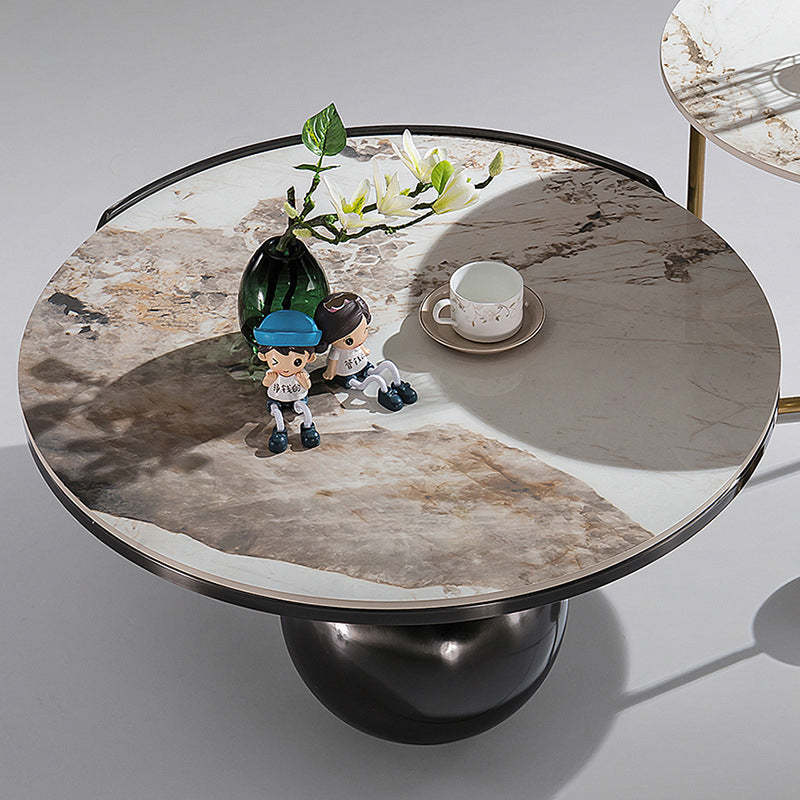 French Orb Marble Steel End Table