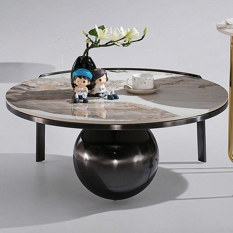 French Orb Marble Steel End Table