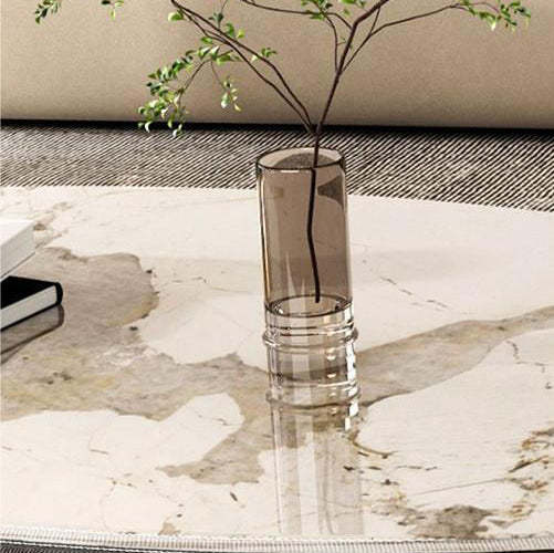 Contemporary Oval Ball Marble Metal End Table