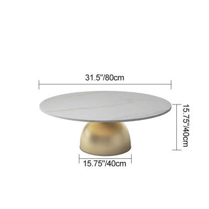 Scandinavian Semicircle Rock Slab End Table — Gold & Black