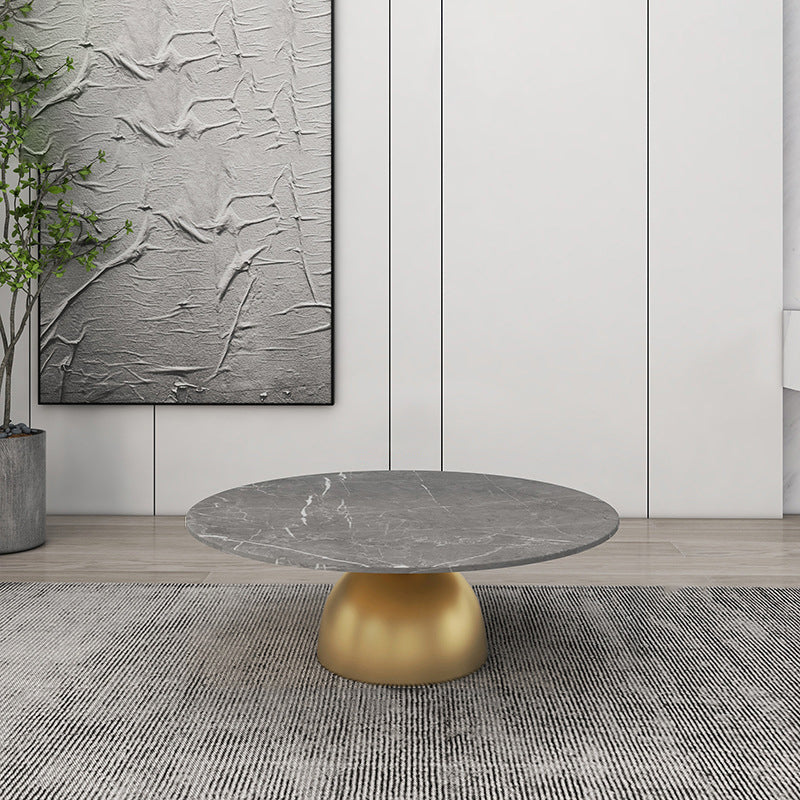 Scandinavian Semicircle Rock Slab End Table