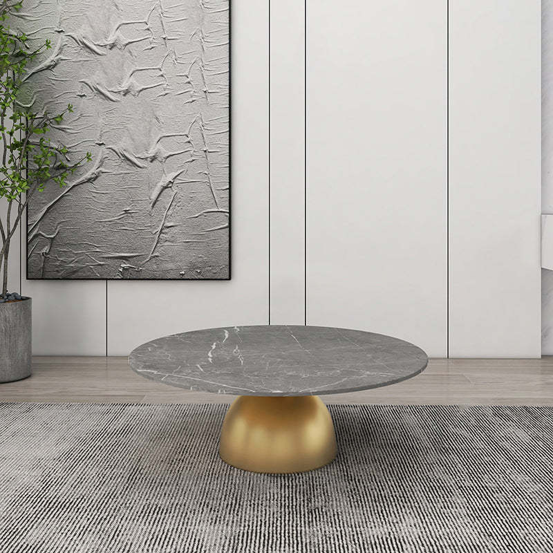 Scandinavian Semicircle Rock Slab End Table