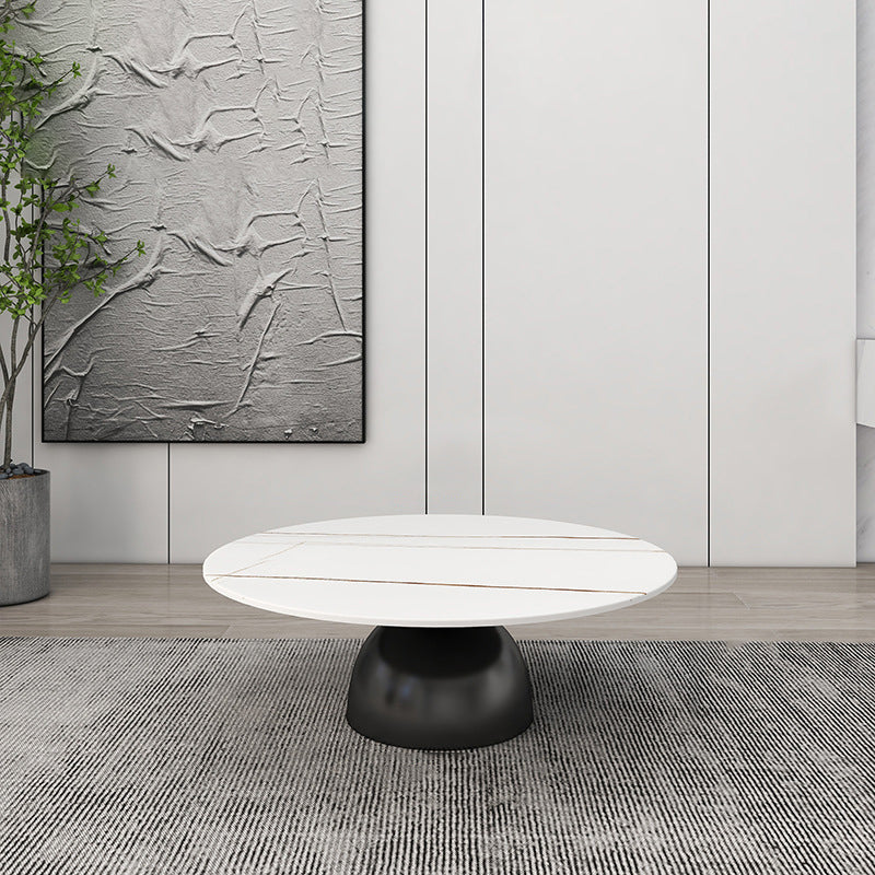 Scandinavian Semicircle Rock Slab End Table