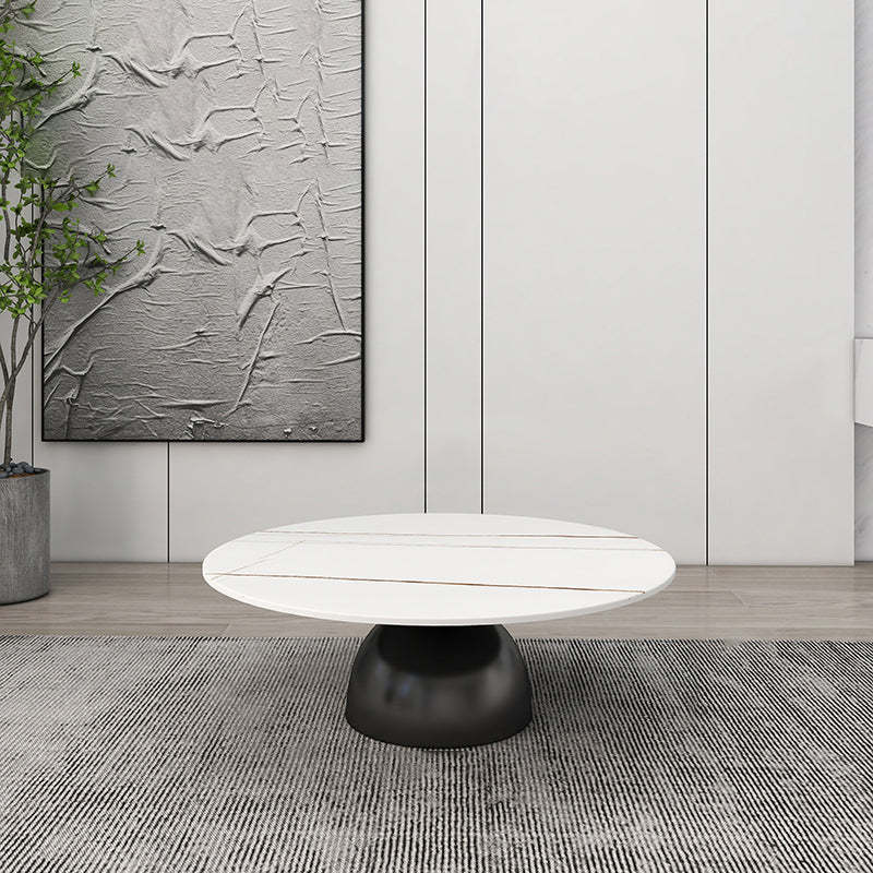 Scandinavian Semicircle Rock Slab End Table