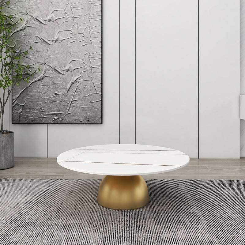 Scandinavian Semicircle Rock Slab End Table