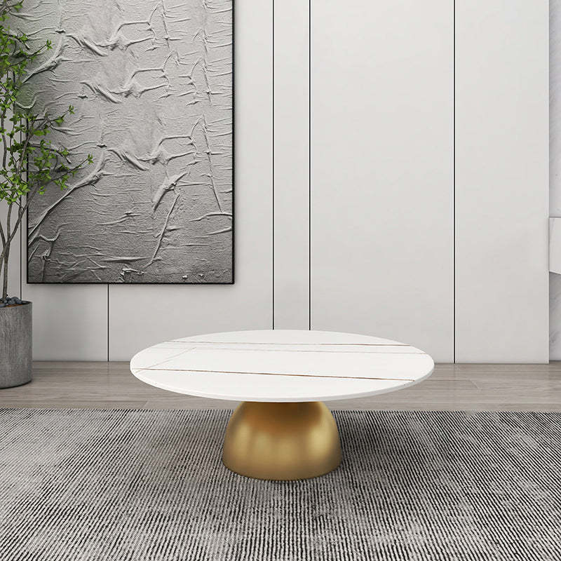 Scandinavian Semicircle Rock Slab End Table
