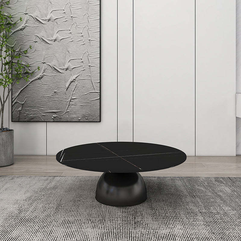 Scandinavian Semicircle Rock Slab End Table