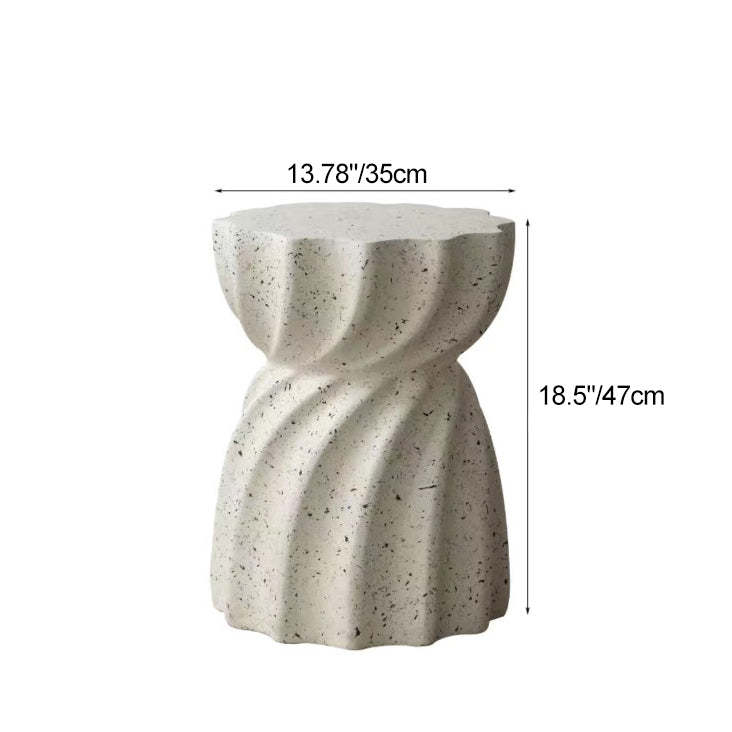 Lotus Distressed Stone End Table