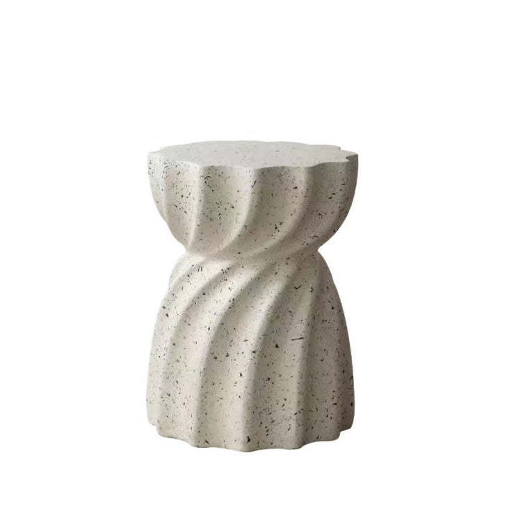 Lotus Distressed Stone End Table