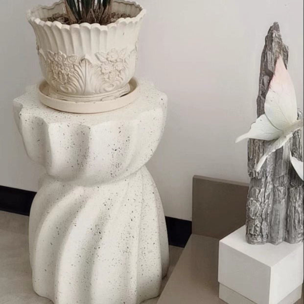 Lotus Distressed Stone End Table
