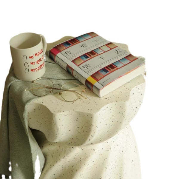 Lotus Distressed Stone End Table