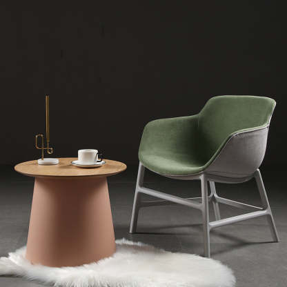Minimalist Disc Round End Table — A / Pink