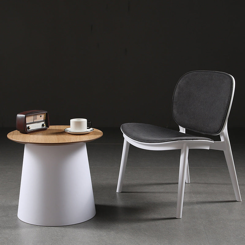 Minimalist Disc Round End Table — A - Wood / Pink