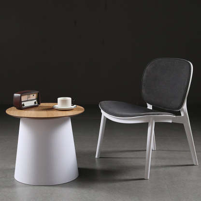 Minimalist Disc Round End Table — A - Wood / Pink