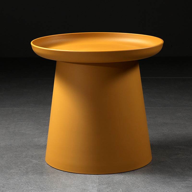 Minimalist Disc Round End Table — B - Wood / White