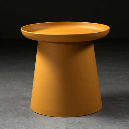 Minimalist Disc Round End Table — B - Wood / White