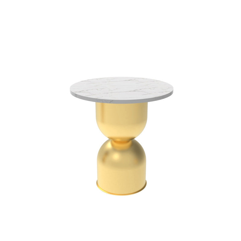 Scandinavian Marble Iron End Table