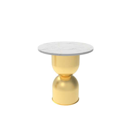 Scandinavian Marble Iron End Table