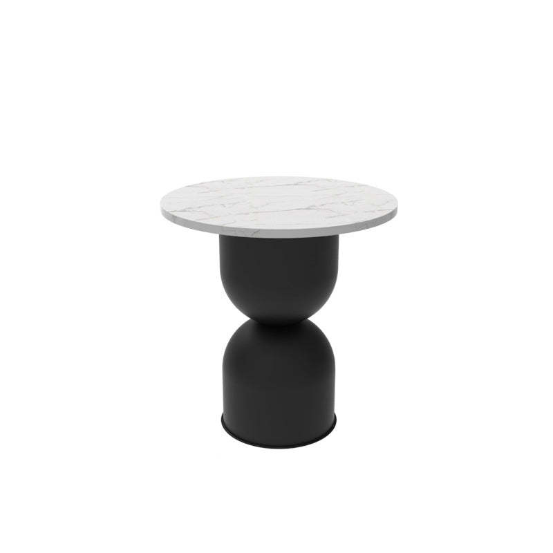 Scandinavian Marble Iron End Table — Black / Gold