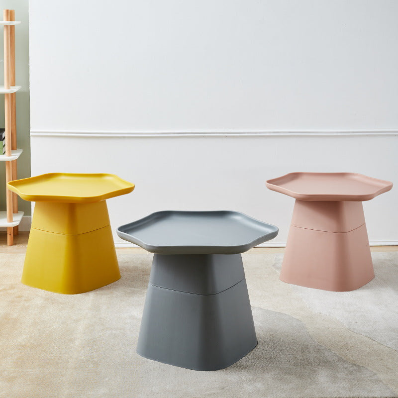 Minimalist Hexagonal Cone End Table — Pink