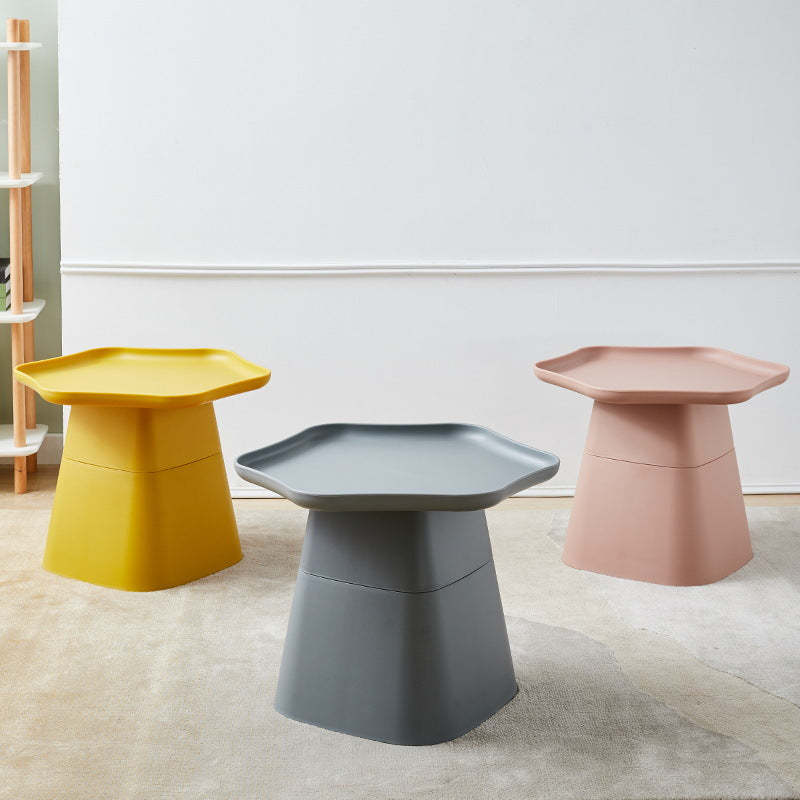 Minimalist Hexagonal Cone End Table — Pink